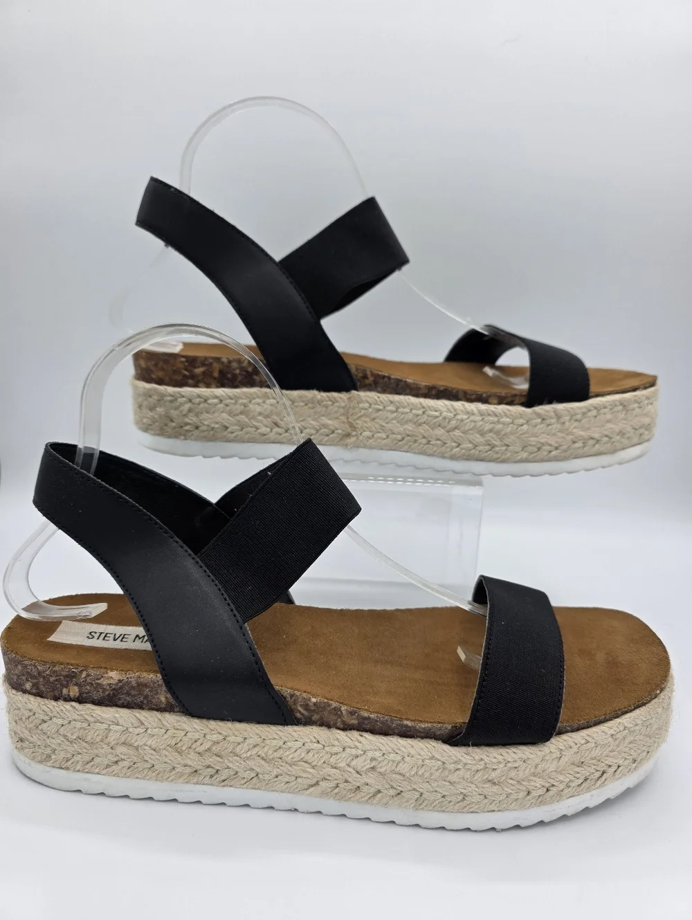 Steve Madden Jaklin‎ Platform Sandals Womens 10 Black Espadrille